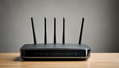 wireless router on black - obrazy, fototapety, plakaty