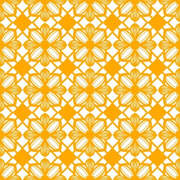 seamless pattern with yellow flowers on the table