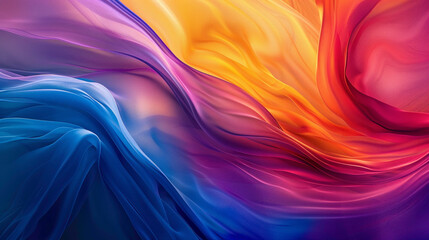 Vivid hues blend seamlessly, giving rise to a gradient wave that symbolizes movement and vitality.