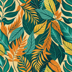 Seamless Floral Pattern with Intricate Blooms and Leaves