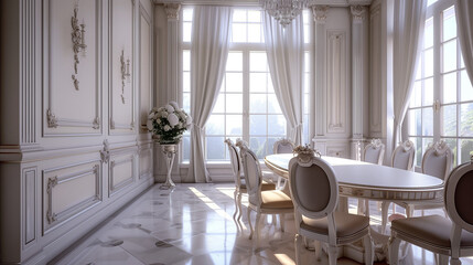 dining room interior modern minimalist french classic wainscoting panels design