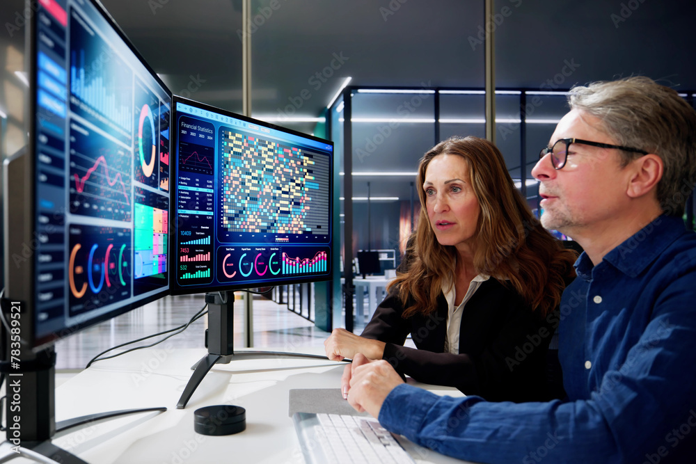 Poster Performance Analytics Dashboard Tech On PC Screen