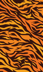Tiger skin motif fabric template. Abstract wallpaper tiger skin pattern stripes