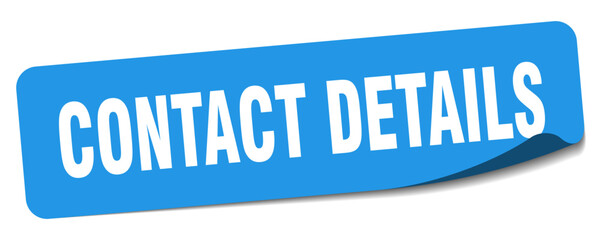 contact details sticker. contact details label
