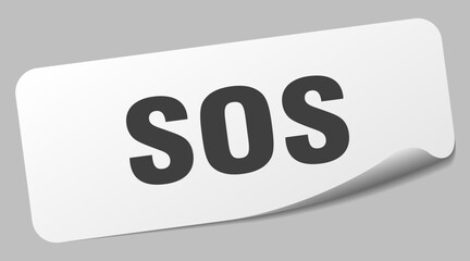 sos sticker. sos label