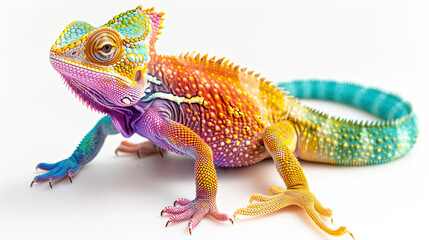 Chamaleon Rainbow Colors on white background