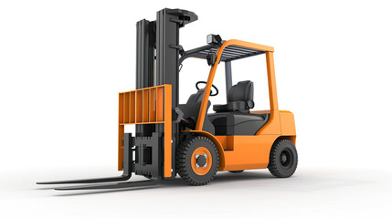 Electric forklift isolated on white background
