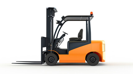 Electric forklift isolated on white background