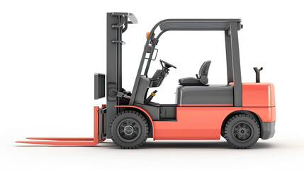 Electric forklift isolated on white background