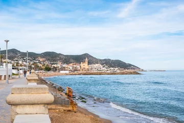 Foto auf Leinwand Strand und Promenade in Sitges, Spanien © Robert Poorten