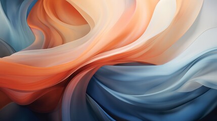 Mysterious shadows play upon a background of swirling blue and orange gradients, creating an enigmatic atmosphere.