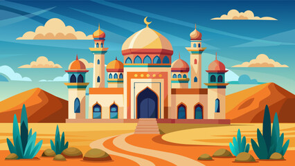 background-of-mosque-in-the-middle-of-the-desert