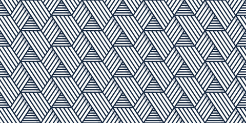 Linear flat abstract lines. Pattern of voluminous stripes, hexagonal shape.