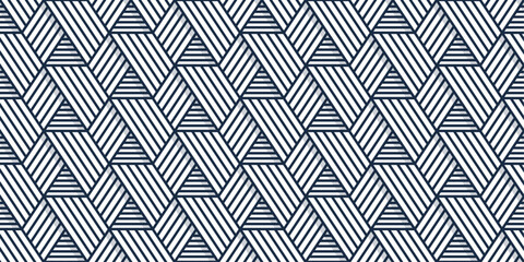 Linear flat abstract lines. Pattern of voluminous stripes, hexagonal shape.