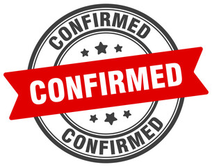 confirmed stamp. confirmed label on transparent background. round sign