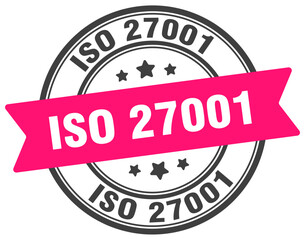 iso 27001 stamp. iso 27001 label on transparent background. round sign