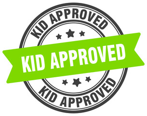 kid approved stamp. kid approved label on transparent background. round sign