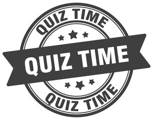 quiz time stamp. quiz time label on transparent background. round sign