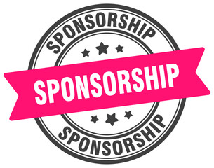 sponsorship stamp. sponsorship label on transparent background. round sign