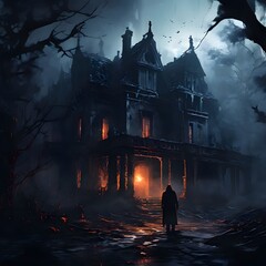 haunted house in the woods