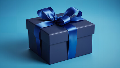 Obraz premium A vibrant depiction of presents against a blue background, illustrated with thick layers of paint to highlight their colorful wrapping and decorative bows. Generative AI.