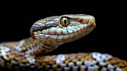 Obraz premium Snake on black background