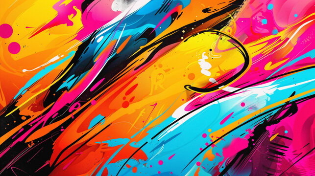 Bold and vibrant graffiti spray paint texture background.