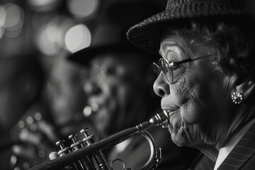 A retired couple revisits their favorite jazz clubs around the world, where the music peels back the - obrazy, fototapety, plakaty