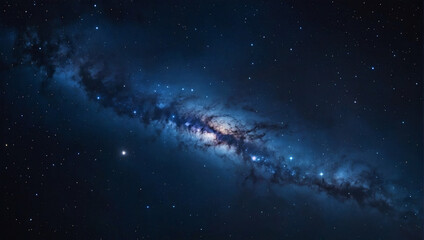 Abstract indigo galaxy sky, mysterious and enchanting.
