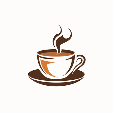 Coffee cup logo clipart flat vector illustration