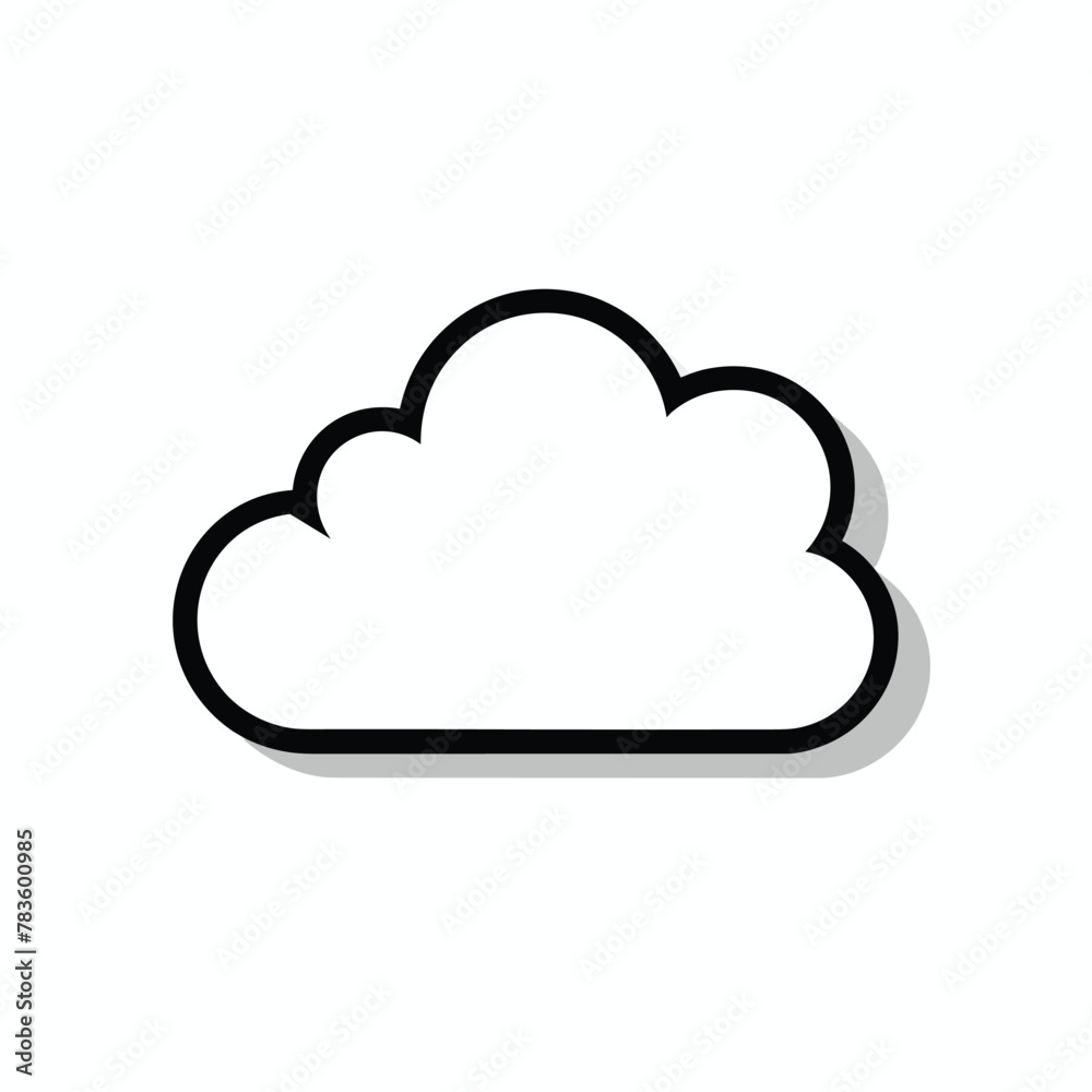 Wall mural single cloud icon illustration technology data computing concept vector design