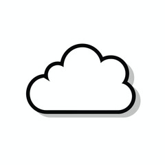 Single cloud icon illustration technology data computing concept vector design