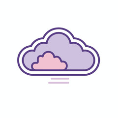 Single cloud icon illustration technology data computing concept vector design