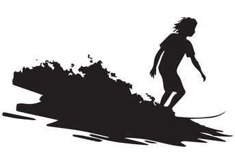 black silhouette surfing design  vector illustration