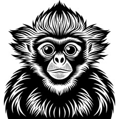 gibbon silhouette vector art illustration