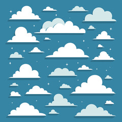 Cloud icon illustration vector set