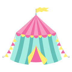 colorful circus tent isolated