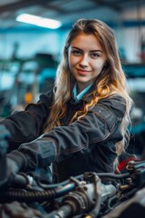 Fototapeta na wymiar female mechanic