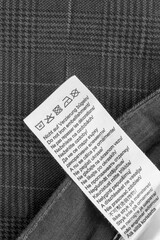 Care instructions label