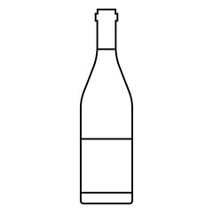 ワイン　ボトル　アイコン　シンプル	線