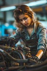 Fototapeta na wymiar female mechanic