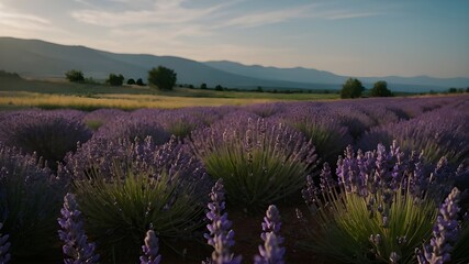Fototapeta premium Purple Lavender Flowers in the open filed, plants and flowers a nature beauty. 