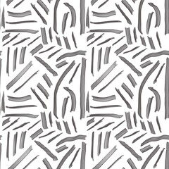 Seamless abstract pattern. Simple background with grey, white texture. Lines. Digital brush strokes background. Design for textile fabrics, wrapping paper, background, wallpaper, cover.