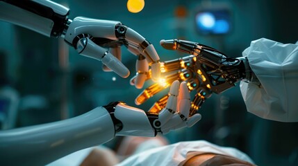 Surgeon Robot s Precise Cybernetic Hand Performing Delicate Medical