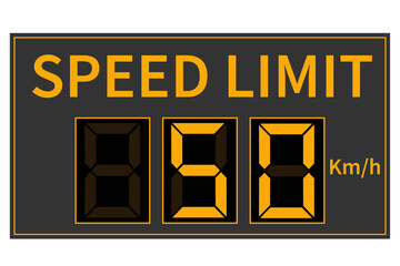 Speed limit sign 50 km/h icon vector illustration