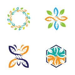 DNA Logo Vector Icon Design