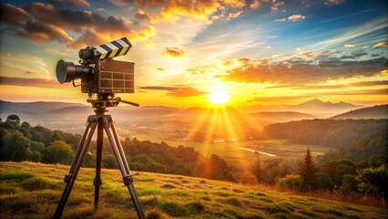 Sunset Silhouette: Camera on Tripod