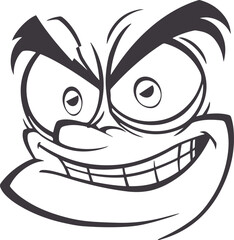 Slightly distorted smug face cartoon