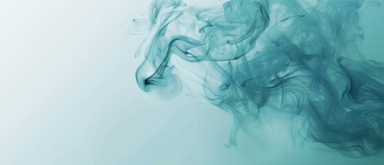 Crisp cyan smoke against a minimalist background, conveying clarity and precision, perfect for healthcare or scientific banners. 