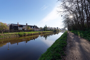 The canal of Orleans in Combleux village	